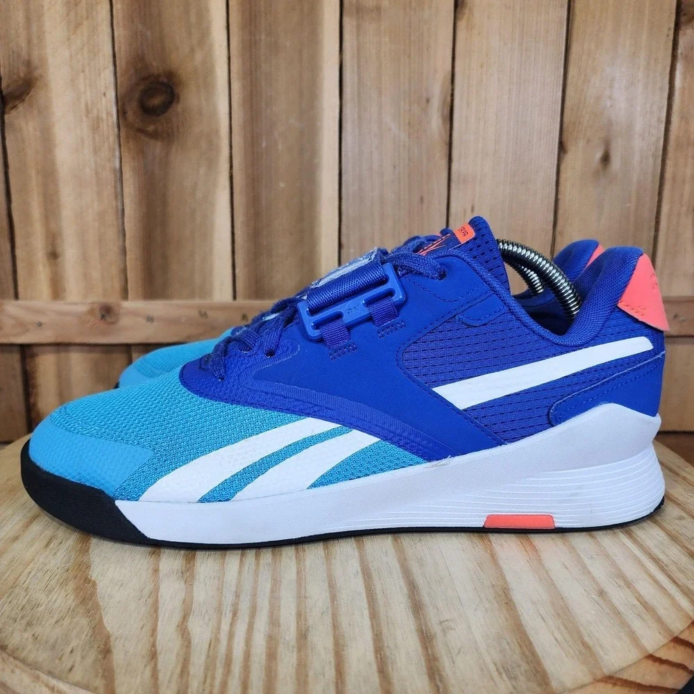 Reebok Lifter PR II Shoes Mens 10 Blue Mesh Gym Weightlifting Sneakers FX3227
